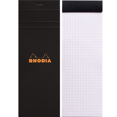 RHODIA Notizblock schwarz 74x210mm 82009C kariert 80 Blatt