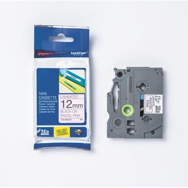 PTOUCH Band, laminiert schw/rosa pa TZe-MQE31 PT-DV600VP 12 mm