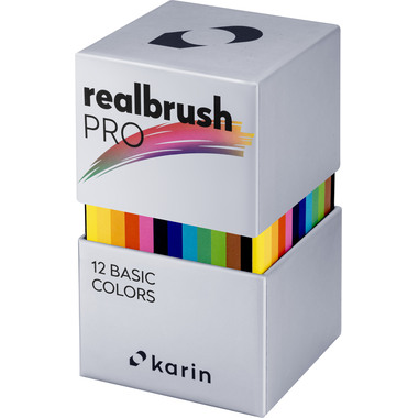 KARIN Real Brush Pen Pro 0.4mm 31C Basic Colours 12 pièces