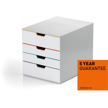 DURABLE Schubladenbox Varicolor 4 762427 weiss/bunt 4 Fächer