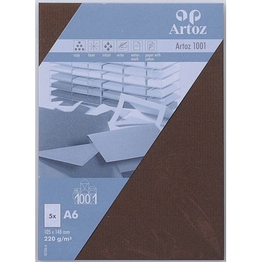 ARTOZ Cartoline 1001 A6 107326146 220g, marrone 5 fogli