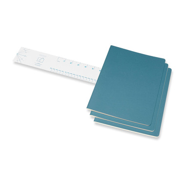 MOLESKINE Notizheft XL 3x 25x19cm 629605 liniert,lebhaftes blau,120 S.