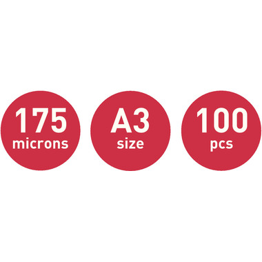 LEITZ Laminiertasche A3 16932 glanz, 175my 100 Stk