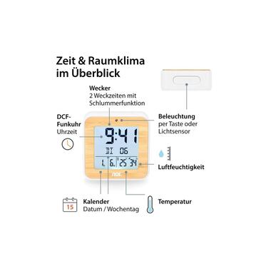 ADE Radio Alarm Clock White/Nature