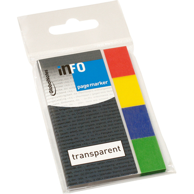 INFO Page Marker im Umschlag 5670-00 transp. 20x50mm, 4x40 Blatt
