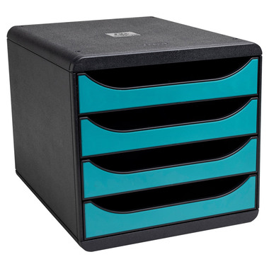 EXACOMPTA Schubladenbox Skandi A4+ 31034D pazifikblau 4 Schubl.