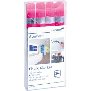 LEGAMASTER Glassboard Marker 7-118109 4 Stück, pink