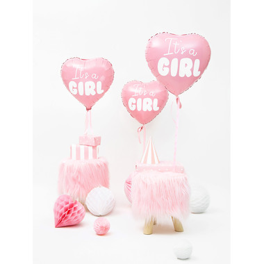 PARTYDECO Ballon en plastique 45cm FB21P-081J It's a girl rose