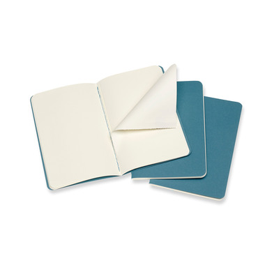 MOLESKINE Notizheft Cahier 3er Set A6 647629612 blau, blanco 64 Blatt