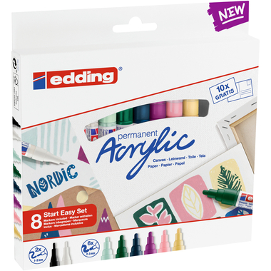 EDDING Acrylmarker acrylic-8s Creativset nordic 8 pezzi