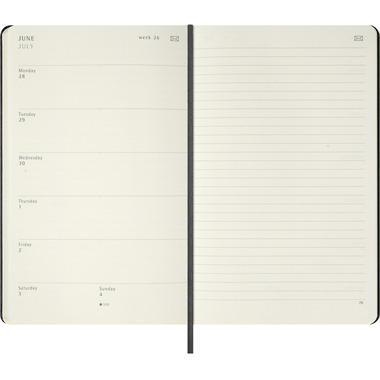 MOLESKINE Agenda Smart Diary Large 2027 SMDHB12WN3Y27 1W/1S schwarz HC 13x21cm