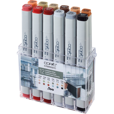 COPIC Marker Classic 20075701 Architektur-Farben, 12 Stück