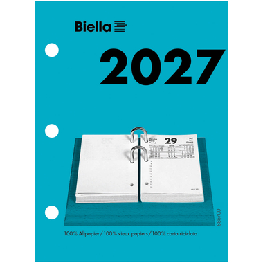 BIELLA bloc-notes 2027 885700000027U 1A/1P gris/noir ML 8x10.8cm