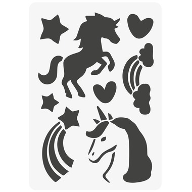 I AM CREATIVE Schablone 2000.71 Kids A5, Einhörner
