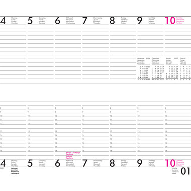 NOVOOO Wochenplaner 2027 890712 1W/2S ML 12x28.4cm