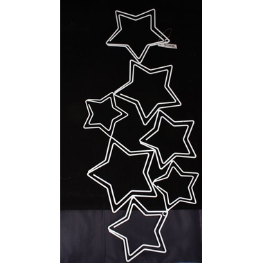 ROOST Fotohalter Sterne 46cm 768292-S 11 Clips, silber, weiss