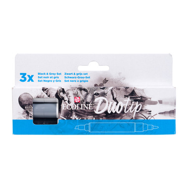 TALENS Ecoline Duotip Set 11609902 schwarz-grau 3 Stück
