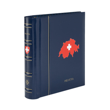 Turn-bar binder PERFECT DP, Classic design, Embossing «HELVETIA», blue