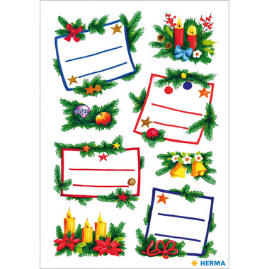 HERMA Sticker Natale 3893 colorato 16 pezzi/2 fogli