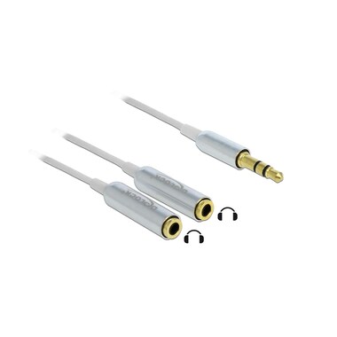 Delock Audio-Kabel Klinke 3.5 mm, male – female, 0.25 m Weiss