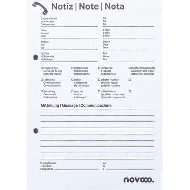 NOVOOO Telefonblock A5 731510 weiss, 65g 5x80 Blatt