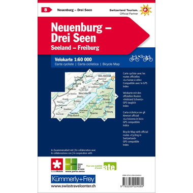 HALLWAG Velokarte 325902408 Neuenburg Drei Seen 1:60'000