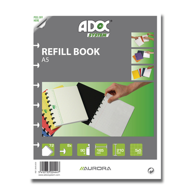 ADOC Fogli A5 3844.610 quadretti 4x4 72 fogli