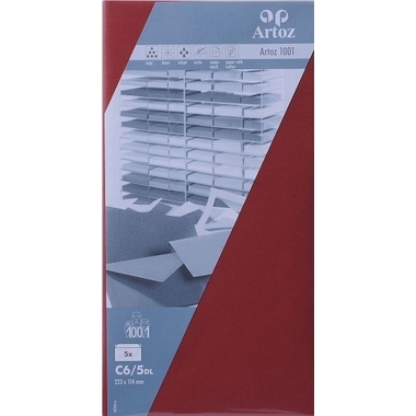 ARTOZ Enveloppes 1001 C6/5 107294185 100g, rosso vino 5 pcs.
