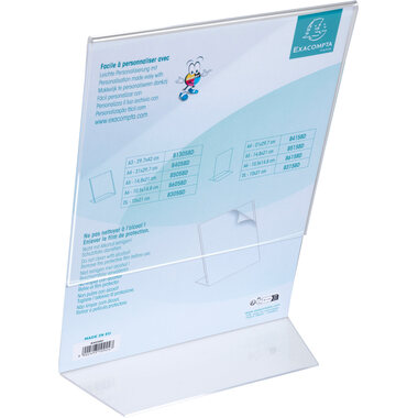 EXACOMPTA Présentoir de table A4 84058D transparent haut/transversal