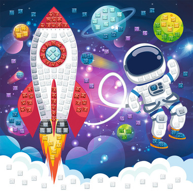 URSUS Mosaique carreés de mousse 8420019 Paillettes astronaute 25x25cm