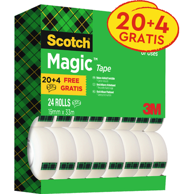 SCOTCH Magic Tape 810 19mmx33m 8-1933R24 invisible, 20+4, 24 Stk.