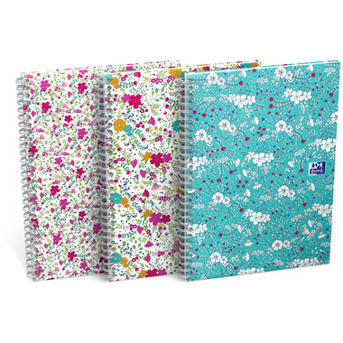 OXFORD Spiralbuch ForMe Floral B5 400094959 liniert 7mm, 90g 60 Blatt