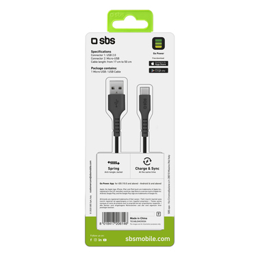 USB Micro USB spiral cable for data transfer and charging