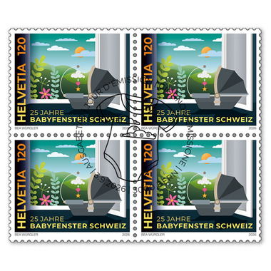 Block of four «25 years Baby Window Switzerland»