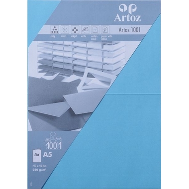 ARTOZ Karten 1001 A5 107392263 220g, azur 5 Blatt