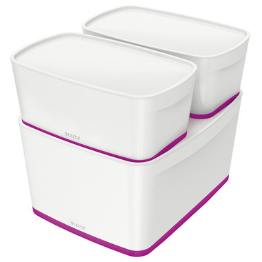 LEITZ MyBox Gross, mit Deckel 18lt 5216-10-62 weiss/violett