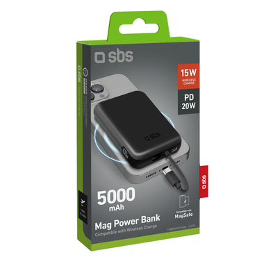 Magnetische Powerbank mit integriertem USB-C Kabel | SBS