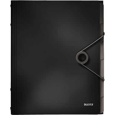 LEITZ Ordnungsmappe Solid PP A4 45691095 schwarz 6 Fächer