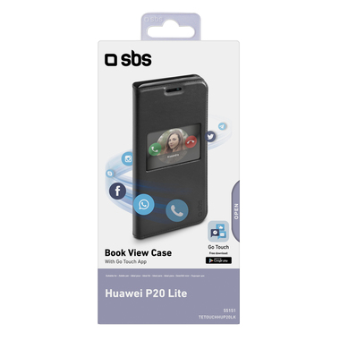 Book case with touch window for Huawei P20 Lite