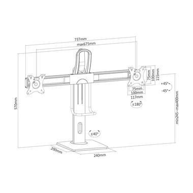 PureMounts desk mount PM-OFFICE-ST-02 up to 25 kg – Black