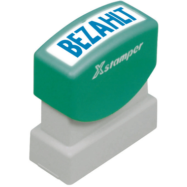 XSTAMPER Stempel Bezahlt GE 10-B blau