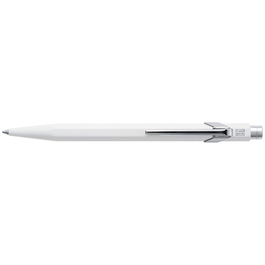 CARAN D'ACHE Kugelschreiber 849 Metall 849.001 weiss, refill, Schrift blau