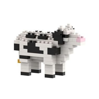 BRIXIES building block model cow made of 96 building blocks