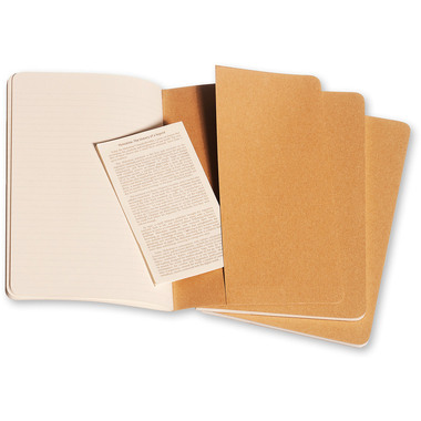 MOLESKINE Quaderno Cahier A5 704987 rigato, natur 3 pezzi