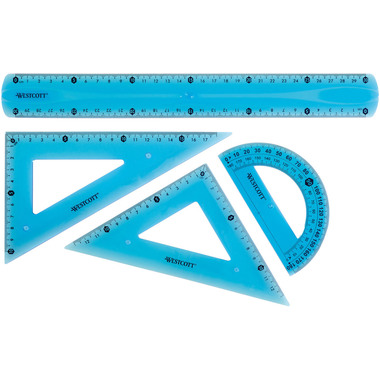 WESTCOTT Geometrie-Set Flexi E-10302 00 blau/rot/grün 4-teilig