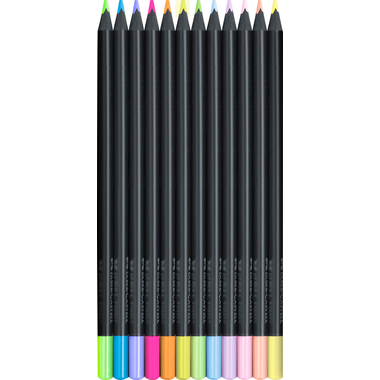 FABER-CASTELL Crayon Black Edition 116410 Neon + Pastel 12 pcs.