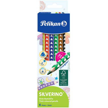 PELIKAN Buntstifte dick Silverino 700610 6 Farben
