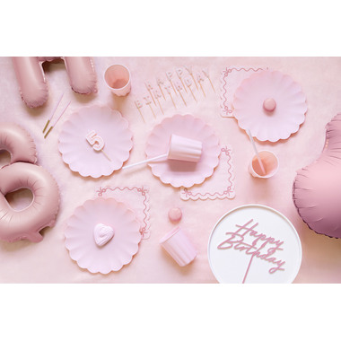 PARTYDECO Becher Rüsche 220ml KPL1-081 rosa 4 Stück