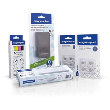 MAGNETOPLAN Zubehör Set für Glasboards 1346050 14-teilig