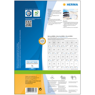 HERMA Étiquettes PREMIUM 52.5x21.2mm 4273 blanc,perm. 5600pcs./100flls.